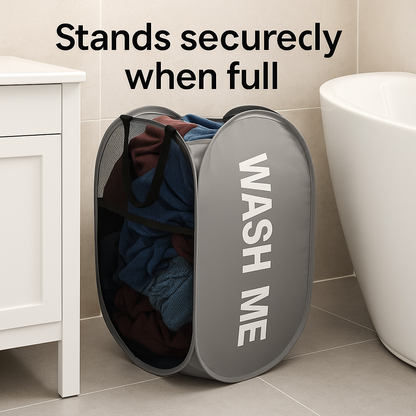 FlexNest™ – Foldable Ventilated Laundry Basket with Handles