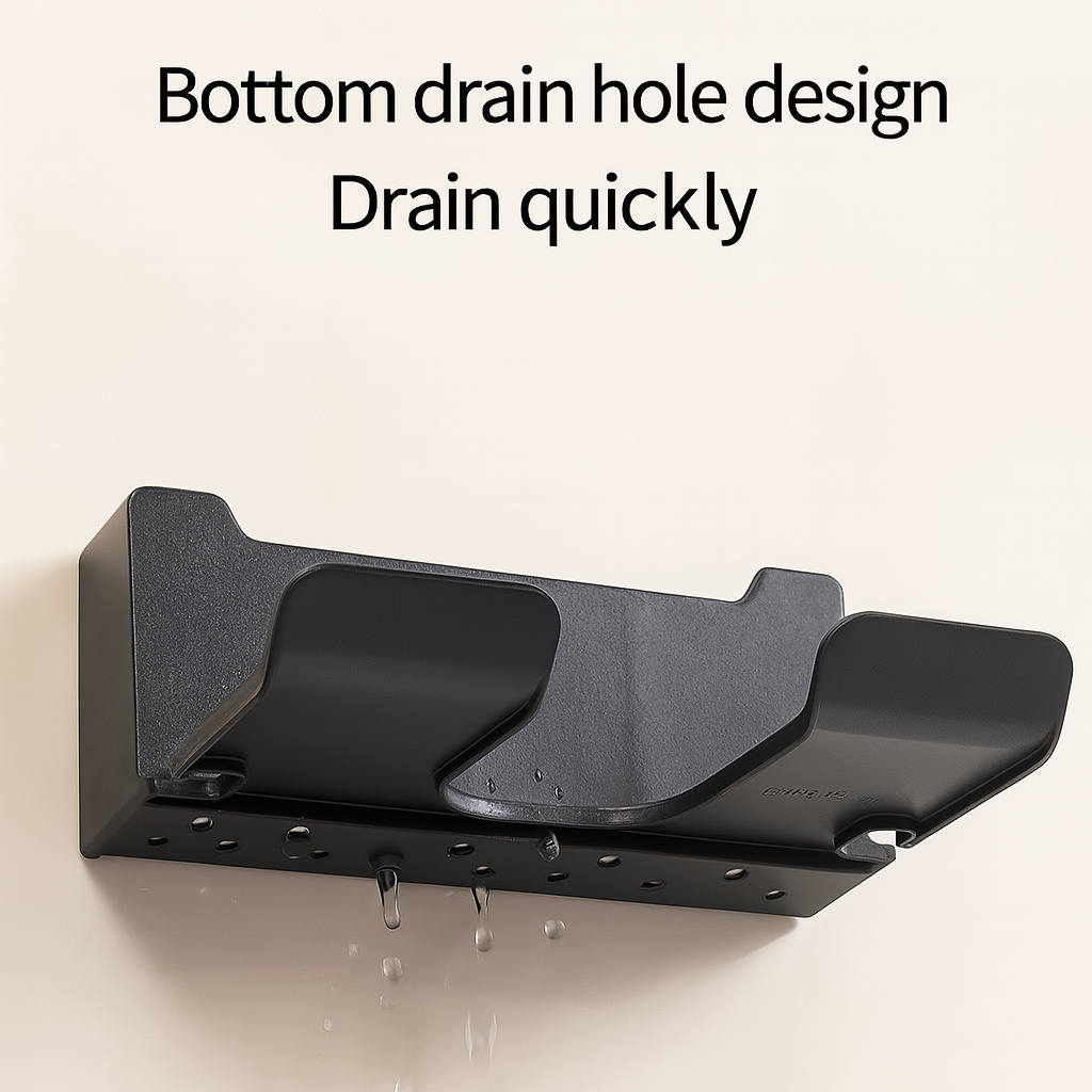 GroomDock™ – Hair Dryer & Toothbrush Wall Holder Plastic Organizer