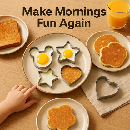 EggCraft™ – Stainless Steel Egg & Pancake Ring Set (5pcs)