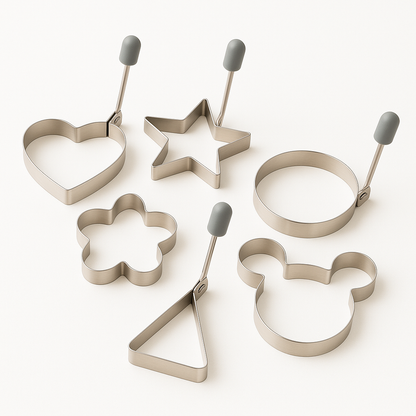 EggCraft™ – Stainless Steel Egg & Pancake Ring Set (5pcs)