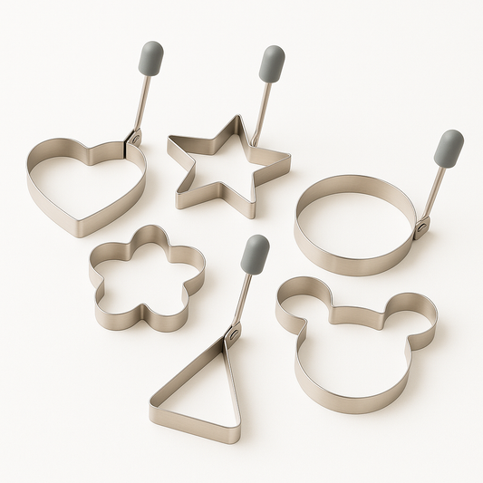 EggCraft™ – Stainless Steel Egg & Pancake Ring Set (5pcs)