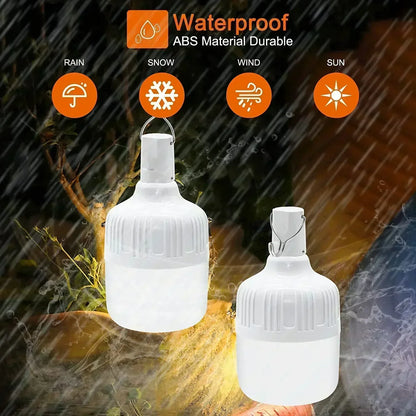 60W USB Rechargeable LED Bulbs Portable High Brightness Outdoor Camping Fishing Hanging Tent Lantern Emergency Night Lights