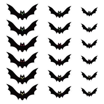18/36pcs Black Halloween Bat Garland String Hanging Decoration Haunted House Horror Props Halloween Themed Party Decorations