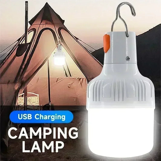 60W USB Rechargeable LED Bulbs Portable High Brightness Outdoor Camping Fishing Hanging Tent Lantern Emergency Night Lights