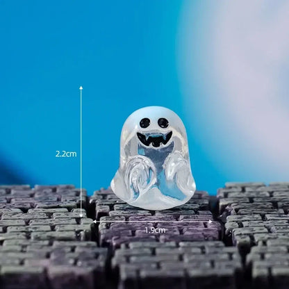 Mini Halloween Crystal Ball Easy to Carry Resin Pumpkin Resin Ornaments Micro Landscap Resin Faceless Ghost Party Supplies