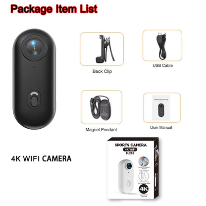 4K HD Mini Vlog Camera with WiFi Wireless Portable Action Body Cam for Sports Travel Photography Pocket Sized Video Recorder