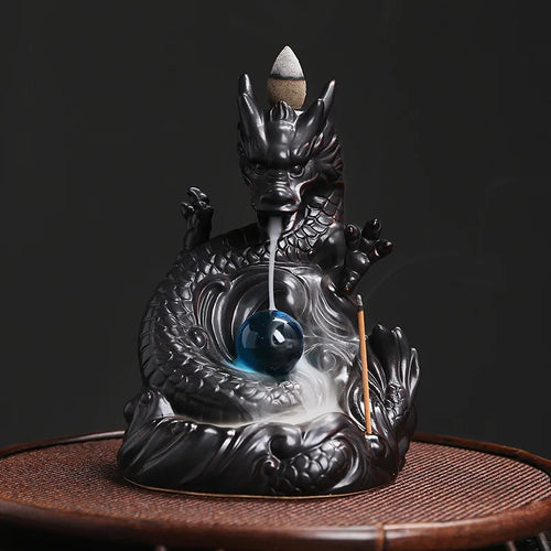 1pc, Dragon Backflow Incense Burner Ceramic Incense Holder, for Home Decor Aromatherapy Relaxation Gifts (Without Incense）
