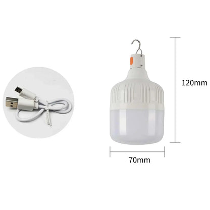 60W USB Rechargeable LED Bulbs Portable High Brightness Outdoor Camping Fishing Hanging Tent Lantern Emergency Night Lights