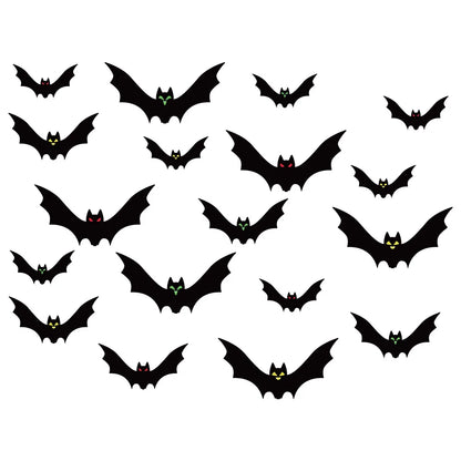 18/36pcs Black Halloween Bat Garland String Hanging Decoration Haunted House Horror Props Halloween Themed Party Decorations