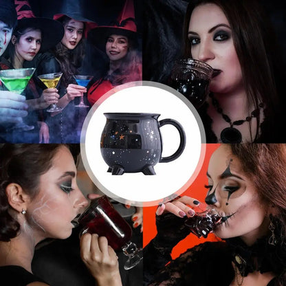 Witch Cup All-Season Drinkware Halloween Mugs 11 oz Halloween Cauldron Ceramic Mugs Hot Cocoa Mugs Drinking Cups for Coffee Tea