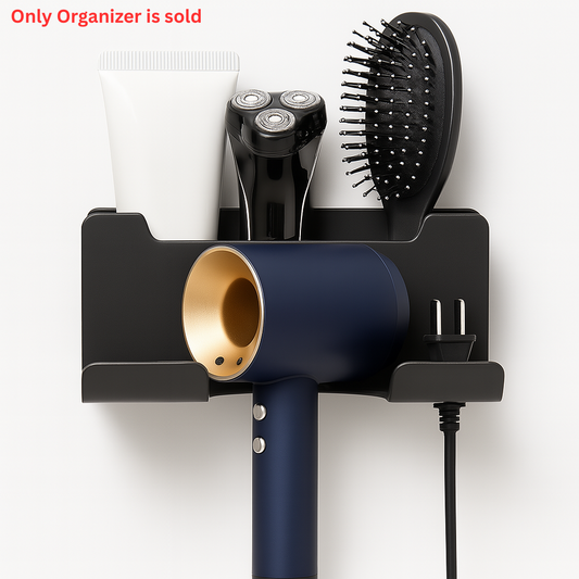 GroomDock™ – Hair Dryer & Toothbrush Wall Holder Plastic Organizer