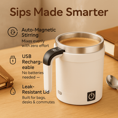 BrewFlow™ – Self - Stirring Magnetic Mug for Effortless Sips - aqcollective
