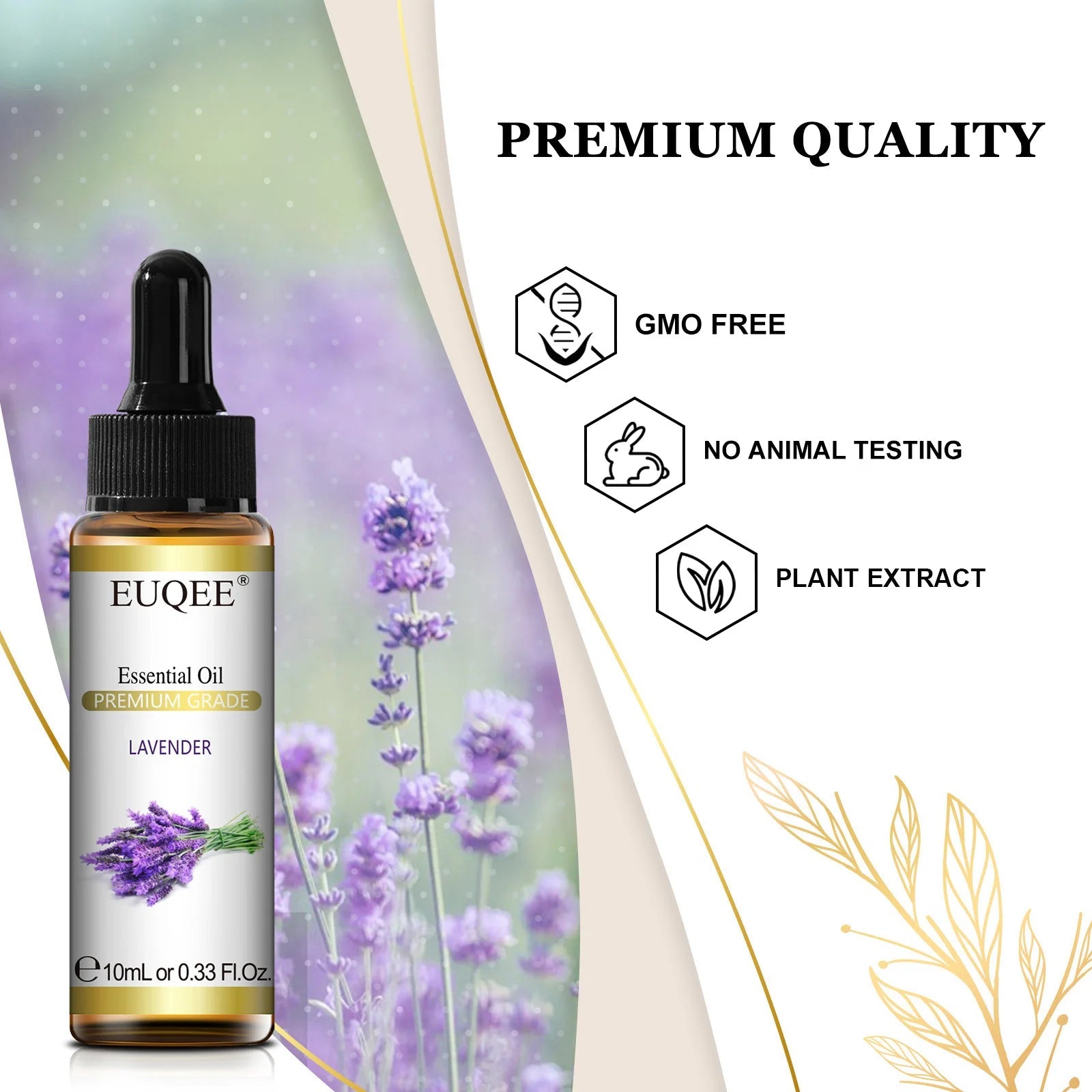 EUQEE 10ml Pure Natural Essential Oil Lavender Jasmine Eucalyptus Vanilla Sandalwood Sweet Orange Lemon Oregano Neroli Fragrance - aqcollective