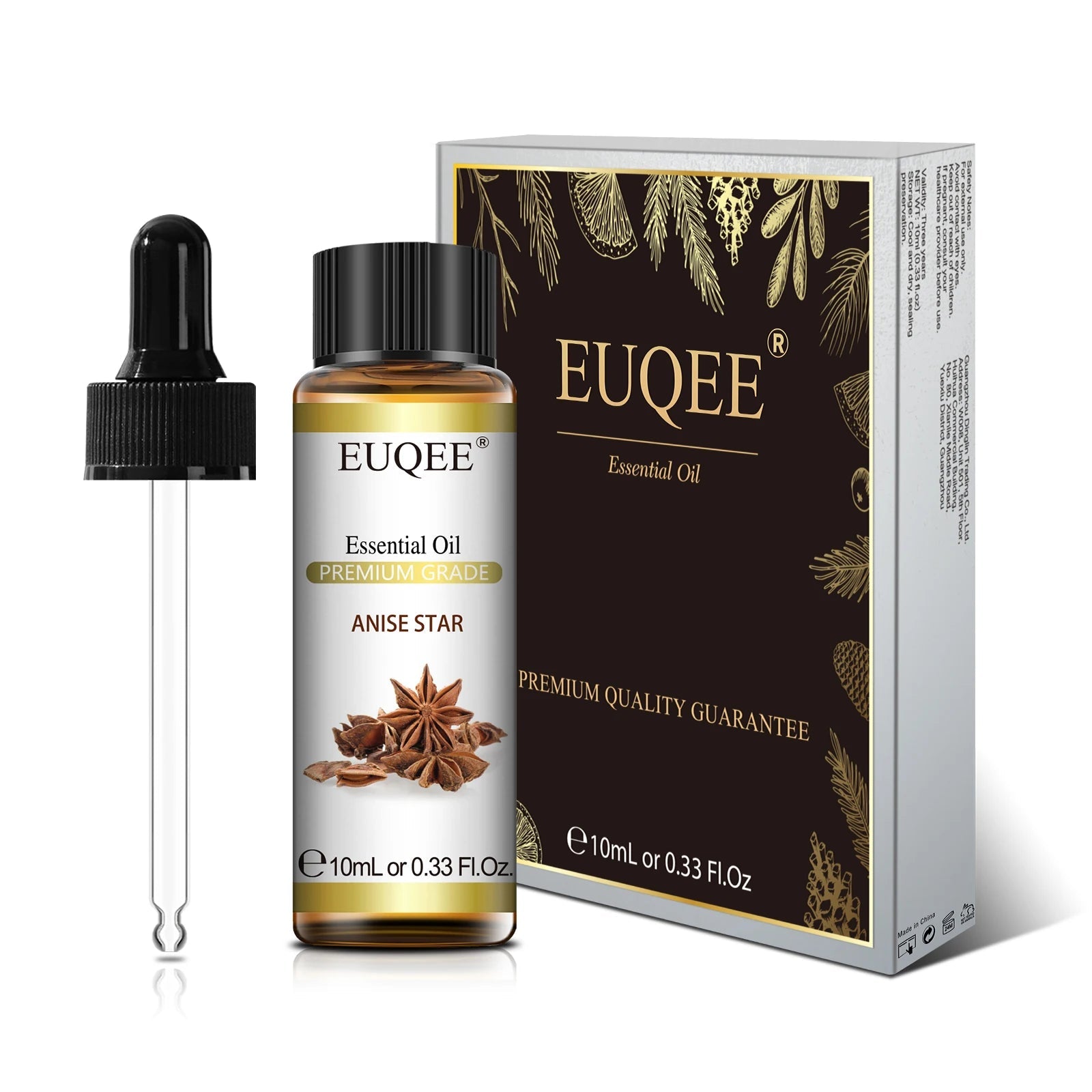 EUQEE 10ml Pure Natural Essential Oil Lavender Jasmine Eucalyptus Vanilla Sandalwood Sweet Orange Lemon Oregano Neroli Fragrance - aqcollective