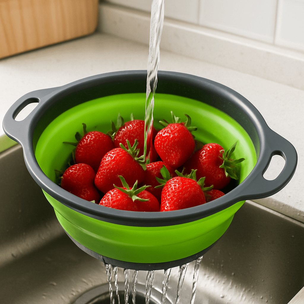 FlexiDrain™ – Compact Silicone Colander - aqcollective