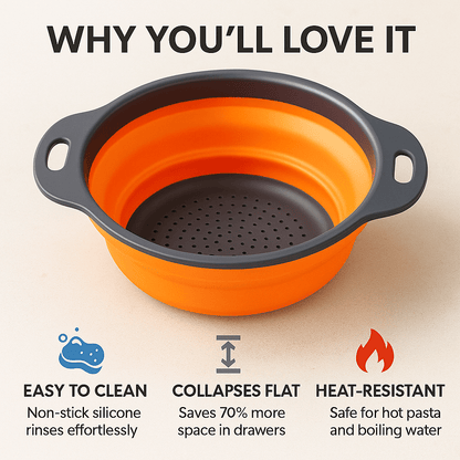 FlexiDrain™ – Compact Silicone Colander - aqcollective