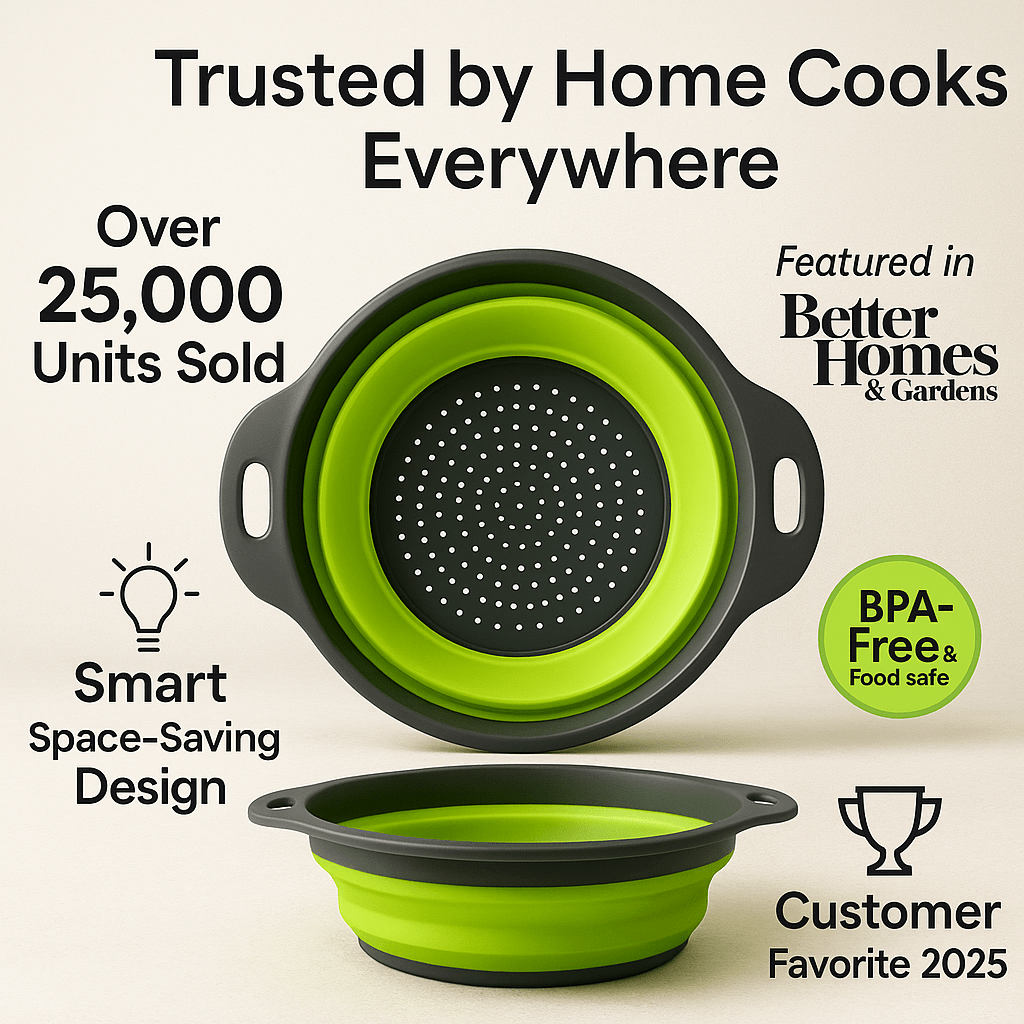 FlexiDrain™ – Compact Silicone Colander - aqcollective