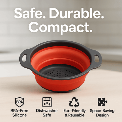 FlexiDrain™ – Compact Silicone Colander - aqcollective