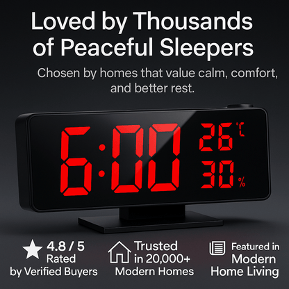 GlowCast™ – Projection Digital Alarm Clock with Temperature & Humidity Display - aqcollective