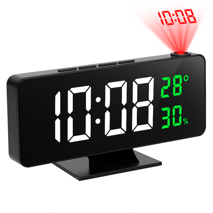 GlowCast™ – Projection Digital Alarm Clock with Temperature & Humidity Display - aqcollective