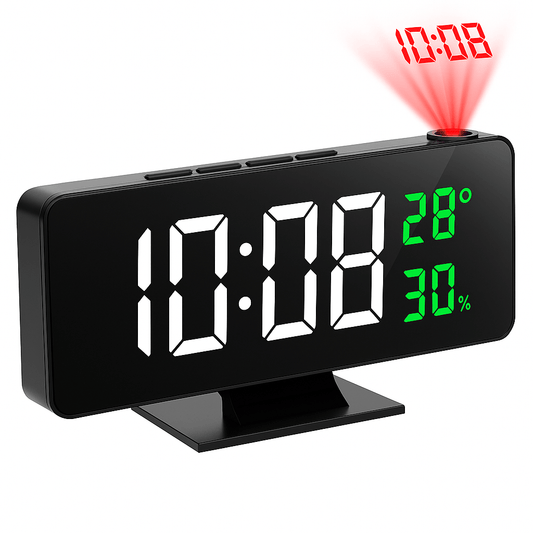 GlowCast™ – Projection Digital Alarm Clock with Temperature & Humidity Display - aqcollective