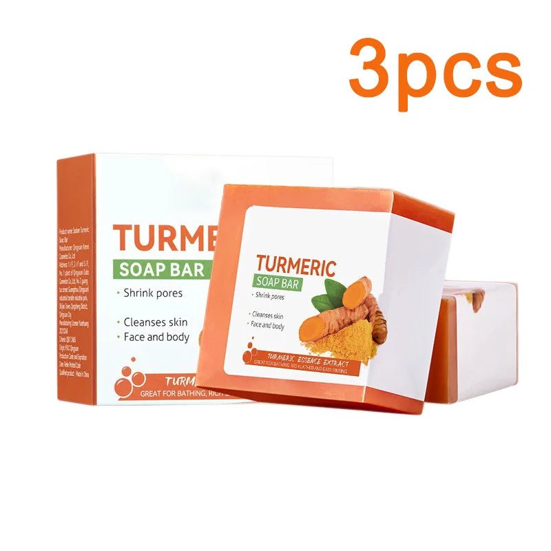 Hand Made Turmeric Soap Body Cleaning Lightening Dark Underarm Leg Body Cleansers Brightening Face Soap Tender Skin Care Beauty - aqcollective