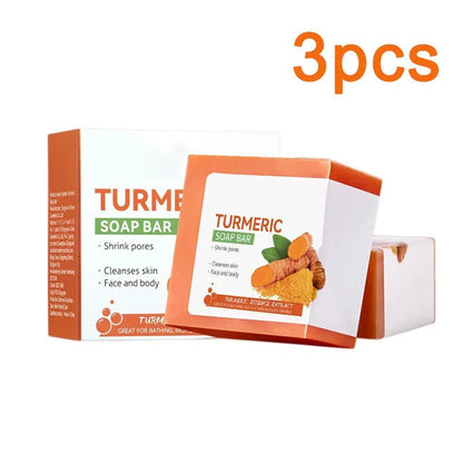 Hand Made Turmeric Soap Body Cleaning Lightening Dark Underarm Leg Body Cleansers Brightening Face Soap Tender Skin Care Beauty - aqcollective