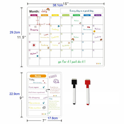 Magnetic Calendar For Fridge Monthly Weekly Planner Calendar Table Dry Erase Whiteboard With Pen Fridge Sticker Message Board - aqcollective