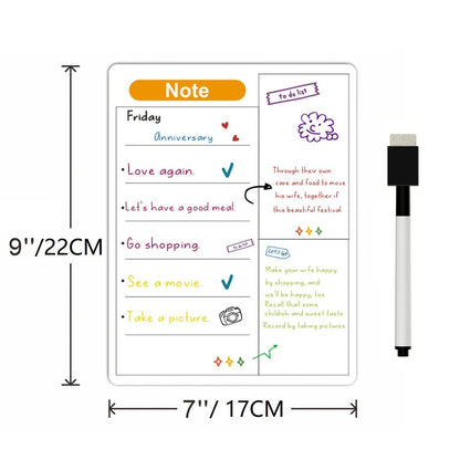 Magnetic Calendar For Fridge Monthly Weekly Planner Calendar Table Dry Erase Whiteboard With Pen Fridge Sticker Message Board - aqcollective