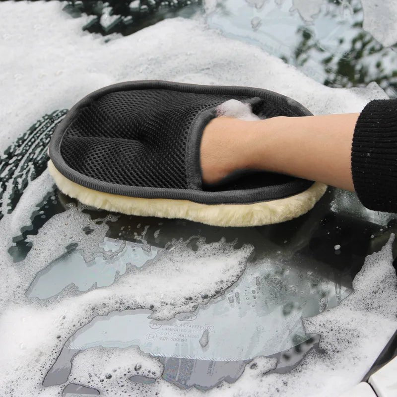 Microfiber Wool Soft Auto Car Washing Glove Cleaning Car Cleaning glove Motorcycle Washer Care Car paint Wash care tools - aqcollective