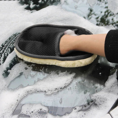 Microfiber Wool Soft Auto Car Washing Glove Cleaning Car Cleaning glove Motorcycle Washer Care Car paint Wash care tools - aqcollective