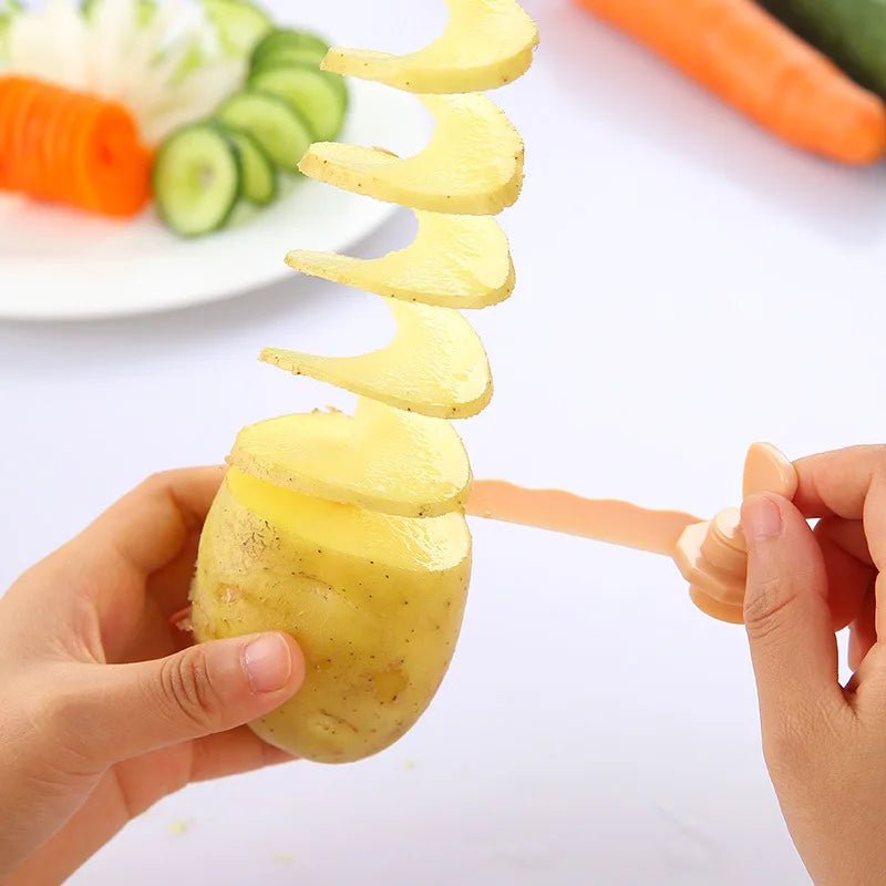 Spiral Potato Cutter Twisted Slice Potato Tower Whirlwind Potato Cut Diy Creative Fruit And Vegetable Spiral Slicer For Kitchen - aqcollective