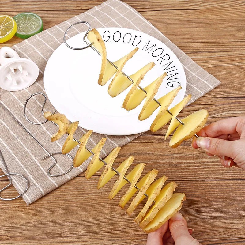 Spiral Potato Cutter Twisted Slice Potato Tower Whirlwind Potato Cut Diy Creative Fruit And Vegetable Spiral Slicer For Kitchen - aqcollective