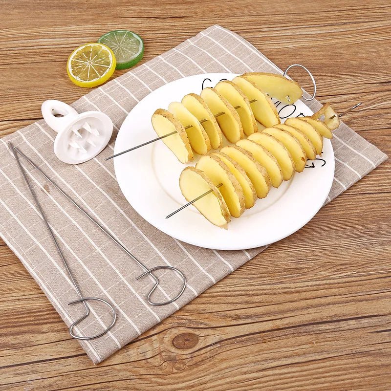 Spiral Potato Cutter Twisted Slice Potato Tower Whirlwind Potato Cut Diy Creative Fruit And Vegetable Spiral Slicer For Kitchen - aqcollective