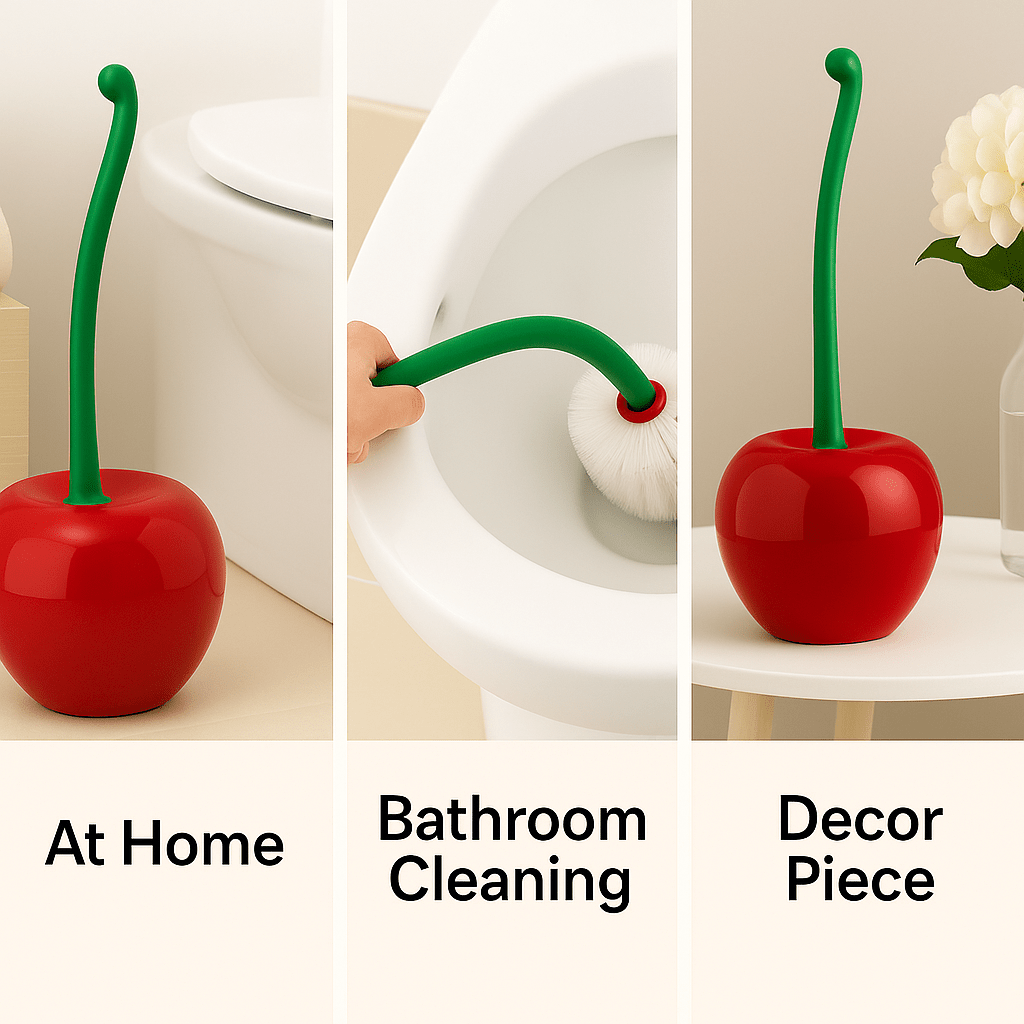 SweetScrub™ – Cherry - Shaped Toilet Brush & Holder 1pc - aqcollective