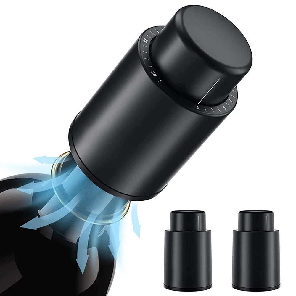 Vacuum Wine Bottle Stopper Sealed Storage Vacuum Memory Wine Stopper Push Style Bar Tools Barware Reusable Wine Cork - aqcollective