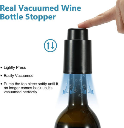 Vacuum Wine Bottle Stopper Sealed Storage Vacuum Memory Wine Stopper Push Style Bar Tools Barware Reusable Wine Cork - aqcollective