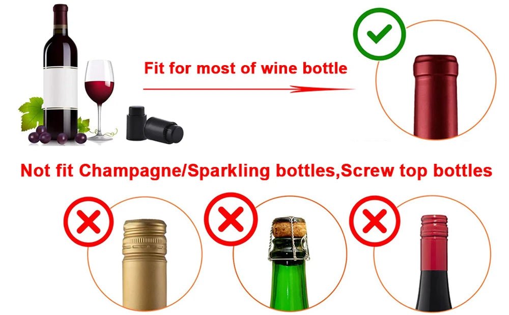 Vacuum Wine Bottle Stopper Sealed Storage Vacuum Memory Wine Stopper Push Style Bar Tools Barware Reusable Wine Cork - aqcollective